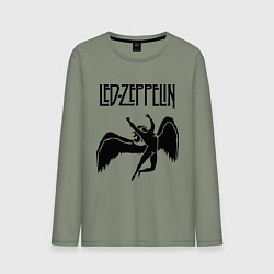 Лонгслив хлопковый мужской Led Zeppelin Swan, цвет: авокадо