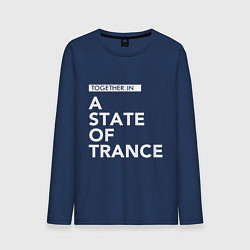 Лонгслив хлопковый мужской Together in A State of Trance, цвет: тёмно-синий