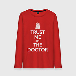 Лонгслив хлопковый мужской Trust me Im the doctor, цвет: красный