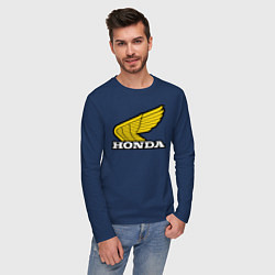 Лонгслив хлопковый мужской Honda, цвет: тёмно-синий — фото 2