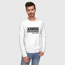 Лонгслив хлопковый мужской Armin van Buuren цвета белый — фото 2