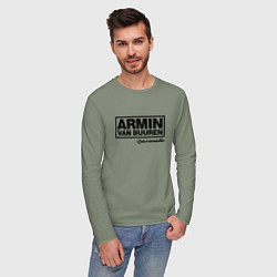 Лонгслив хлопковый мужской Armin van Buuren, цвет: авокадо — фото 2