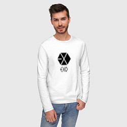 Лонгслив хлопковый мужской EXO, цвет: белый — фото 2