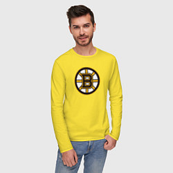 Лонгслив хлопковый мужской Boston Bruins цвета желтый — фото 2
