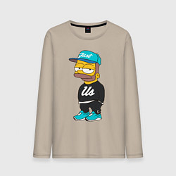 Лонгслив хлопковый мужской Bart Just Us, цвет: миндальный