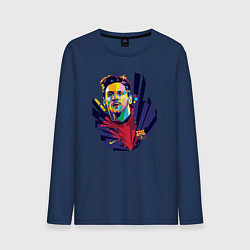 Лонгслив хлопковый мужской Messi Art, цвет: тёмно-синий