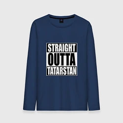 Лонгслив хлопковый мужской Straight Outta Tatarstan, цвет: тёмно-синий