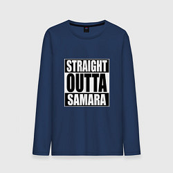 Лонгслив хлопковый мужской Straight Outta Samara, цвет: тёмно-синий