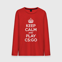 Лонгслив хлопковый мужской Keep Calm & Play CS:GO, цвет: красный