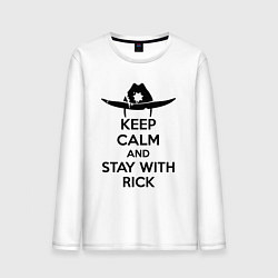 Лонгслив хлопковый мужской Keep Calm & Stay With Rick, цвет: белый