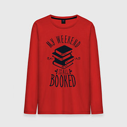 Лонгслив хлопковый мужской MY WEEKEND IS ALL BOOKED, цвет: красный