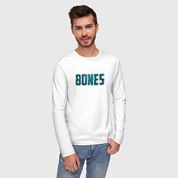 Лонгслив хлопковый мужской Bones, цвет: белый — фото 2