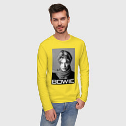 Лонгслив хлопковый мужской Bowie Legend цвета желтый — фото 2