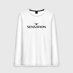 Лонгслив хлопковый мужской Sensation, цвет: белый