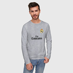 Лонгслив хлопковый мужской Real Madrid: Fly Emirates, цвет: меланж — фото 2