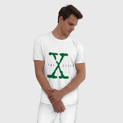 Пижама хлопковая мужская The X-files, цвет: белый — фото 2
