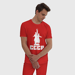 Пижама хлопковая мужская СССР, цвет: красный — фото 2