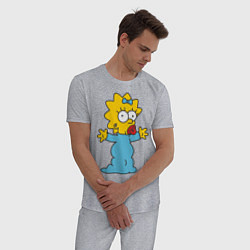 Пижама хлопковая мужская Maggie Simpson, цвет: меланж — фото 2