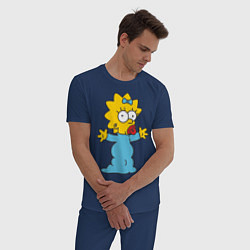 Пижама хлопковая мужская Maggie Simpson, цвет: тёмно-синий — фото 2