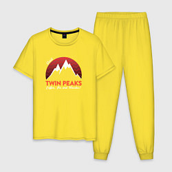Пижама хлопковая мужская Twin Peaks: Pie & Murder, цвет: желтый