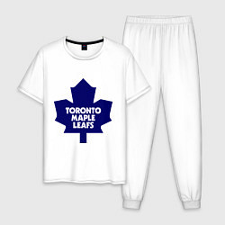 Пижама хлопковая мужская Toronto Maple Leafs, цвет: белый