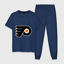 Пижама хлопковая мужская Philadelphia Flyers, цвет: тёмно-синий