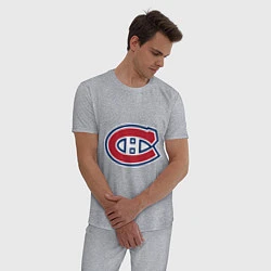 Пижама хлопковая мужская Montreal Canadiens, цвет: меланж — фото 2
