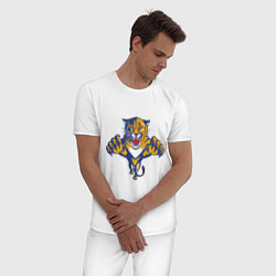 Пижама хлопковая мужская Florida Panthers, цвет: белый — фото 2