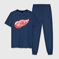 Пижама хлопковая мужская Detroit Red Wings, цвет: тёмно-синий