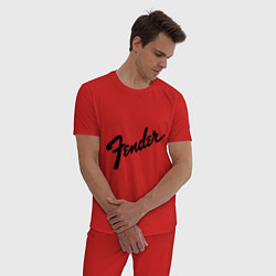 Пижама хлопковая мужская Fender, цвет: красный — фото 2