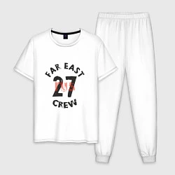 Пижама хлопковая мужская Far East 27 Crew, цвет: белый