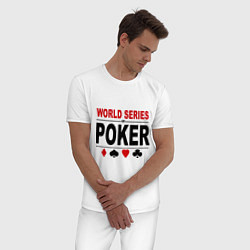 Пижама хлопковая мужская World series of poker, цвет: белый — фото 2