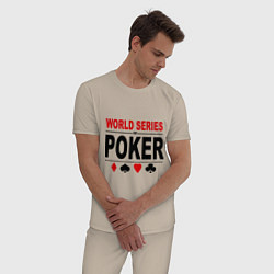 Пижама хлопковая мужская World series of poker, цвет: миндальный — фото 2