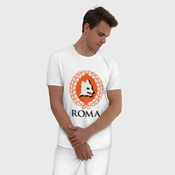Пижама хлопковая мужская Roma, цвет: белый — фото 2