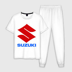 Пижама хлопковая мужская Suzuki, цвет: белый
