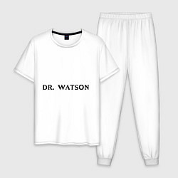 Пижама хлопковая мужская Dr. Watson, цвет: белый