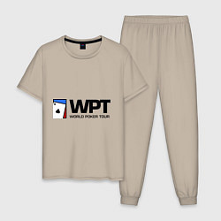 Пижама хлопковая мужская WPT цвета миндальный — фото 1