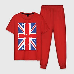 Пижама хлопковая мужская Британский флаг, цвет: красный