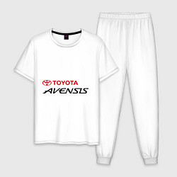 Пижама хлопковая мужская Toyota Avensis, цвет: белый