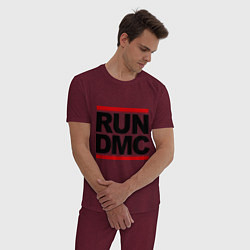 Пижама хлопковая мужская Run DMC, цвет: меланж-бордовый — фото 2