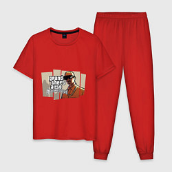 Пижама хлопковая мужская GTA San Andreas, цвет: красный