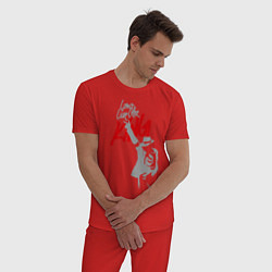 Пижама хлопковая мужская Майкл Джексон - Long live the King, цвет: красный — фото 2