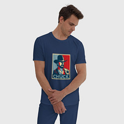 Пижама хлопковая мужская Chuck Poster, цвет: тёмно-синий — фото 2