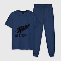 Пижама хлопковая мужская New Zeland: All blacks, цвет: тёмно-синий