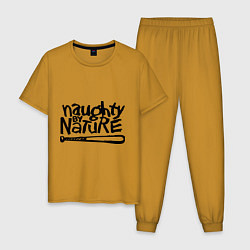Пижама хлопковая мужская Naughty by nature, цвет: горчичный