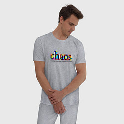 Пижама хлопковая мужская Хаос- высшая степень порядка, цвет: меланж — фото 2