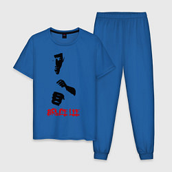 Пижама хлопковая мужская Bruce Lee цвета синий — фото 1