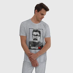 Пижама хлопковая мужская Stalin: Style in, цвет: меланж — фото 2