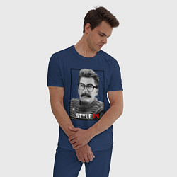 Пижама хлопковая мужская Stalin: Style in, цвет: тёмно-синий — фото 2