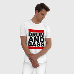 Пижама хлопковая мужская Drum and bass, цвет: белый — фото 2